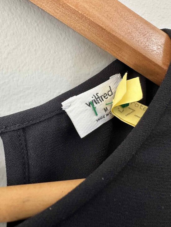 Wilfred Black Ruffle Sleeve Midi Dress, Size Medium - Picture 4 of 7